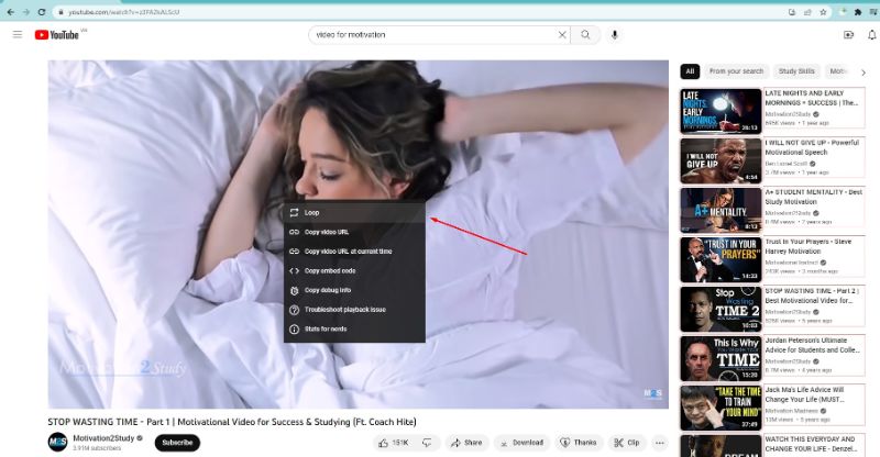 How to loop youtube videos on PC