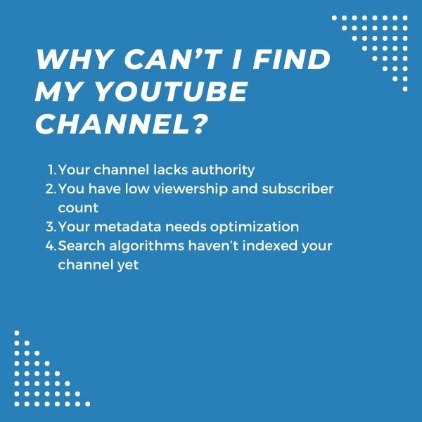 Can’t I Find My YouTube Channel