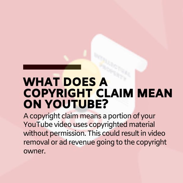 Copyright claim youtube meaning