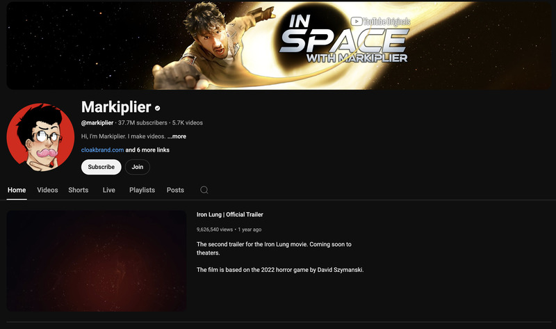 Markiplier known to his over 37.7 million YouTube subscribers