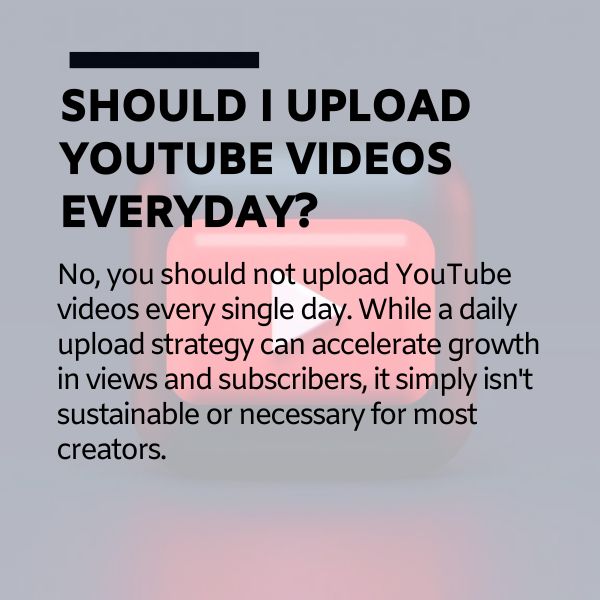 Should I upload YouTube videos everyday?